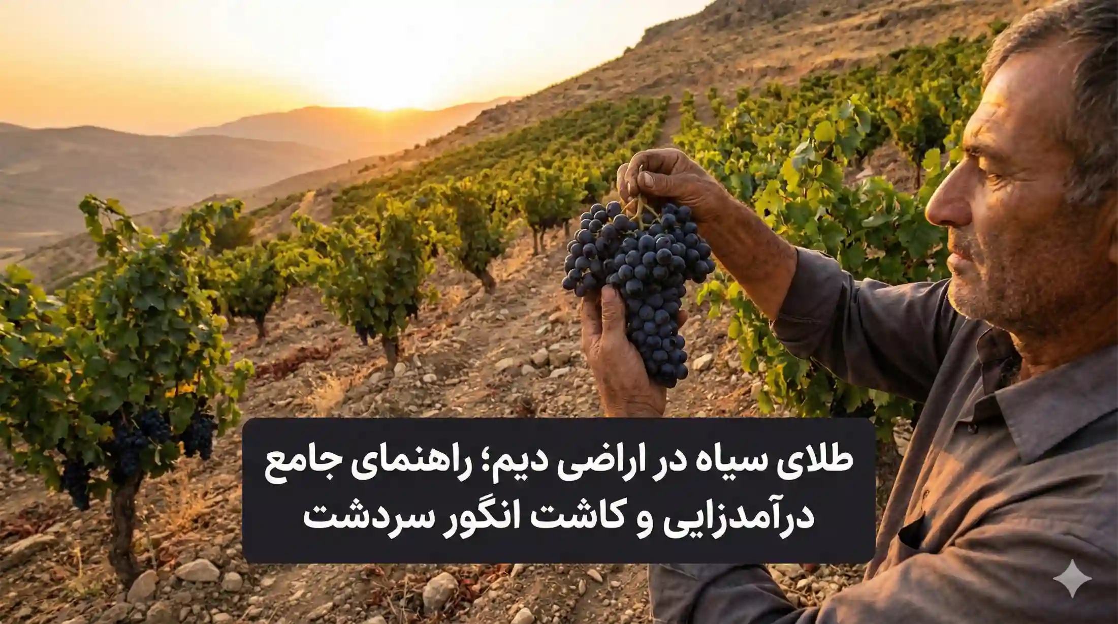 "طلای سیاه در اراضی دیم؛ راهنمای جامع درآمدزایی و کاشت انگور سردشت"